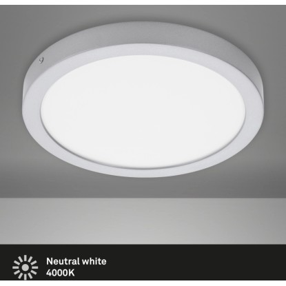 Briloner LED stropna in stenska svetilka Fire mat krom. 21 W Ø 30 cm nevtr. bela