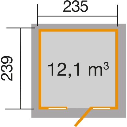 Weka Lesena vrtna hiška Panorama 172 Vel. 1 235 cm x 239 cm
