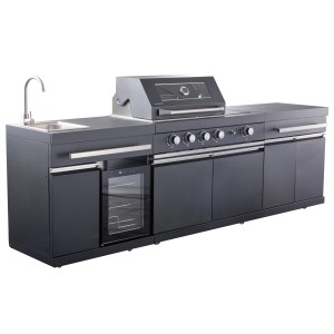 Buschbeck Letna kuhinja King Range 112 cm x 282 cm x 58 cm črna