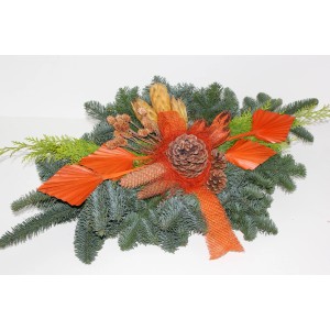 Nagrobni šopek Nobilis, pribl. 90 cm, oranžen