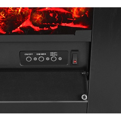 EL Fuego Električni kamin Tessin Črn z grelnikom zatemnilen 1,8 kW