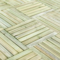 Rebrasta lesena ploščica Zelena tlačno impregnirana 50 cm x 3,2 cm x 50 cm