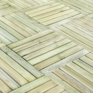 Rebrasta lesena ploščica Zelena tlačno impregnirana 50 cm x 3,2 cm x 50 cm