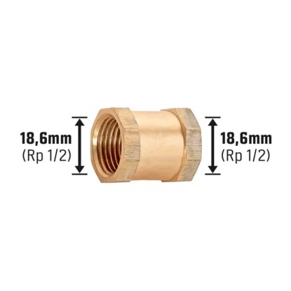 Navojni tulec 18,6 mm (Rp 1/2) Bakrova zlitina