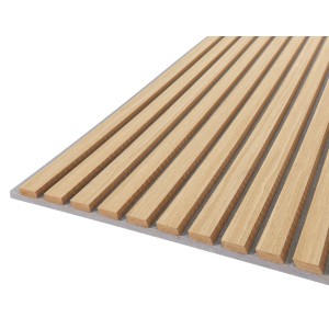 Akustični panel svetli hrast na sivi podlagi 244 cm x 52 cm x 1,8 cm