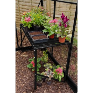 Vitavia aluminijasta miza z 1 odlagalno površino 121 cm x 54 cm x 76 cm Črna