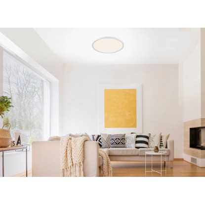 Just Light. LED-panel ultra raven Ø 40 cm bela