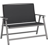 Zložljiva klop Welsby aluminij tekstil siva mat črna