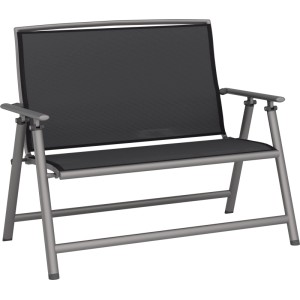 Zložljiva klop Welsby aluminij tekstil siva mat črna