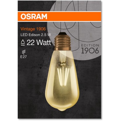 Osram LED-sijalka z nitko Edison 1.906 E27/2,5 W (225 lm) Topla bela svetloba