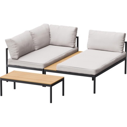 Sedežna garnitura Lankin 3-delna iz aluminija antracitno bež 230 x 170 cm
