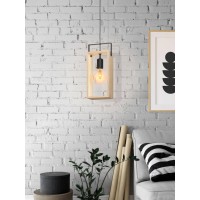 Eglo Viseča svetilka Famborough 1-plamenska črna naravna E27 40 W