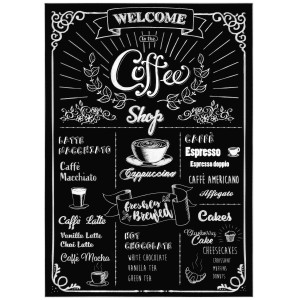 Komar Stenske nalepke Coffeeshop 70 cm x 50 cm