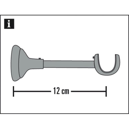 Gardinia nosilec Windsor Ø 25 mm rustikalen nerjavno jeklo 12 cm