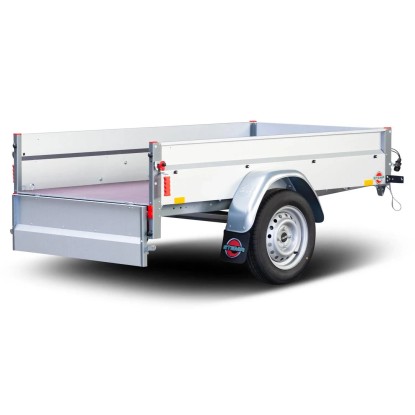 Prikolica Stema Basic 750 kg z visoko ponjavo 80 cm svetlo siva