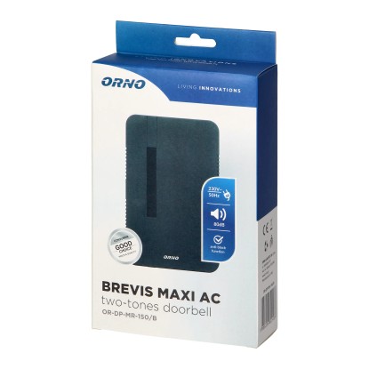 Orno Dvotonski zvonec Brevis Maxi AC 230 V črn