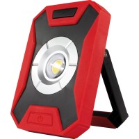 LED delovna svetilka Flood 10 W s prenosno baterijo vklj. USB-kabel črno rdeča