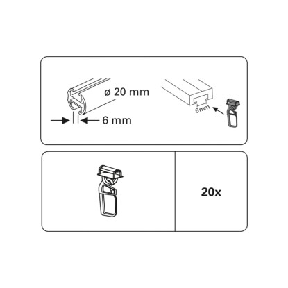 Gardinia Drsnik na klik Maxi, bel, 20 kosov