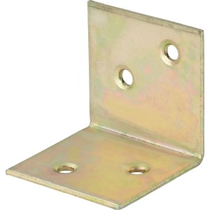 Pločevinasti kotnik rumeno pocinkan 40 mm x 40 mm x 40 mm