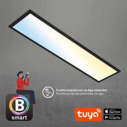 Brilo Stropna LED-svetilka Piatto S B-Smart Panel zatemnitvena črna 28 W