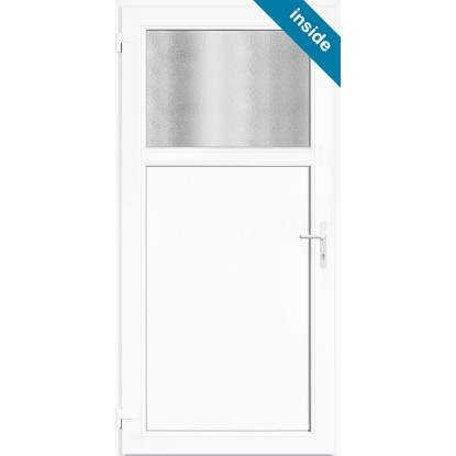Stranska vhodna vrata iz umetne mase 98 cm x 198 cm K504 levo bela/antracit
