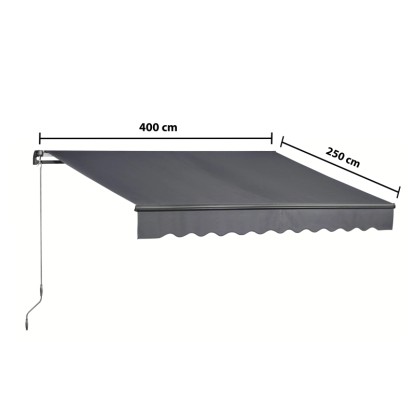 Markiza s pregibnimi rokami Aventura 400 cm x 250 cm, Barva antracita