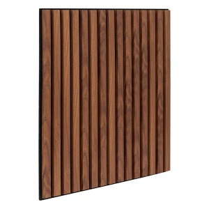 Akustični panel MDF oreh/črni filc 60 x 2,1 x 60,5 cm