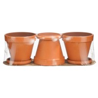 Mica Decorations Lonec 3-delni set s podstavkom Stan 13,5 x Ø 12,5 cm terakota