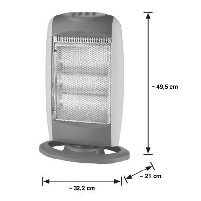 Halogenski grelnik 1200 W, siv