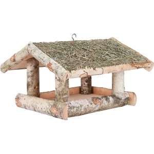 Ptičja hišica Breza s slamnato streho Velika 30 cm x 39 cm x 26 cm