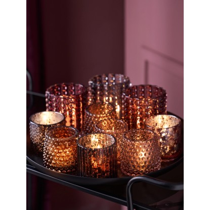 Svečnik za čajne svečke Midnight Mystery 6,8 cm x Ø 7 cm vijoličen