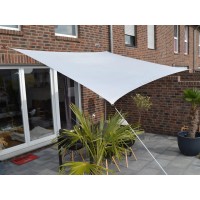 Floracord Sončno jadro pravokotno srebrno-sivo 250 cm x 300 cm z dežno prevleko