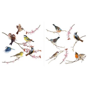 Komar Nalepke za okno Birds 30 cm x 30 cm