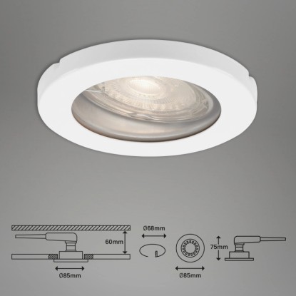 Briloner LED vgradna svetilka bela