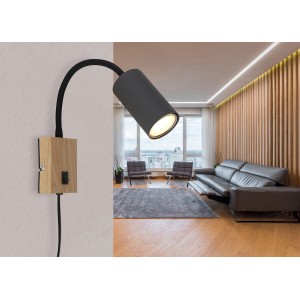 Globo Stenska svetilka Robby 1-plamenska grafit temna 70 x 440 mm