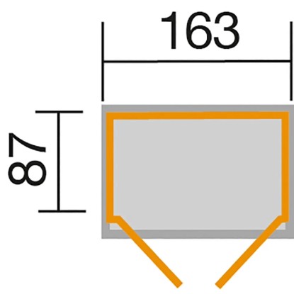Weka Omara za balkon in teraso z dvokapno streho Vel. 2, 163 cm x 87 cm