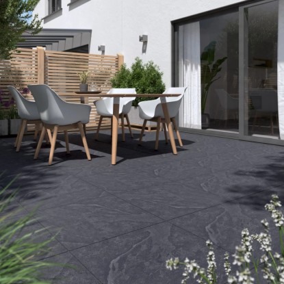 Terasna plošča finokeramika Ardesia črna 60 x 60 x 2 cm 2 kosa