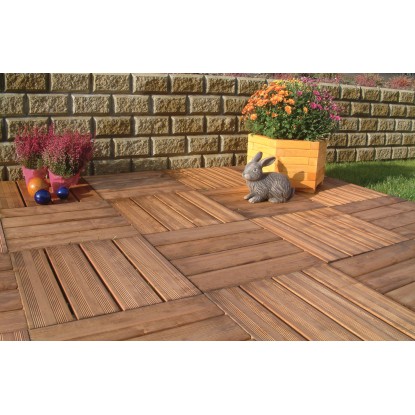 Impregnirana rjava lesena ploščica 50 cm x 4 cm x 50 cm