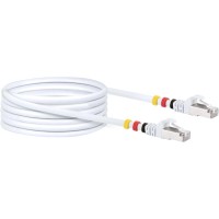 Schwaiger Omrežni kabel CAT7 S/FTP vklj. s 3 barvnimi sponkami - bel 10,0 m