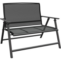 Zložljiva klop Vigo aluminij tekstilen sivo-črna 96 cm x 118 cm x 67 cm