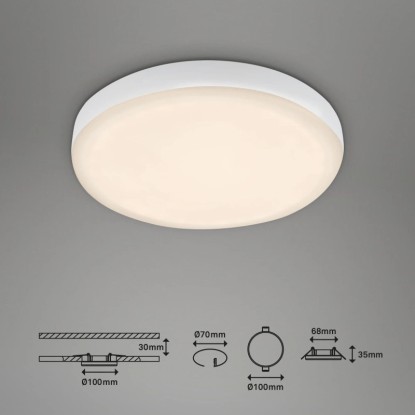 Briloner Vgradna LED-svetilka Plat Bela Ø 10 cm Topla bela