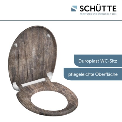 WC-deska Schütte Old Wood duroplast avtomatsko spuščanje hitro odpenjanje