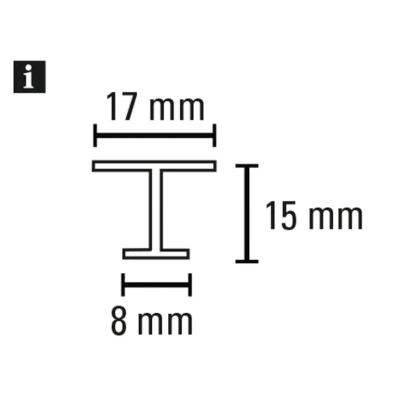Gardinia T-vodilo umetna masa belo 250 cm