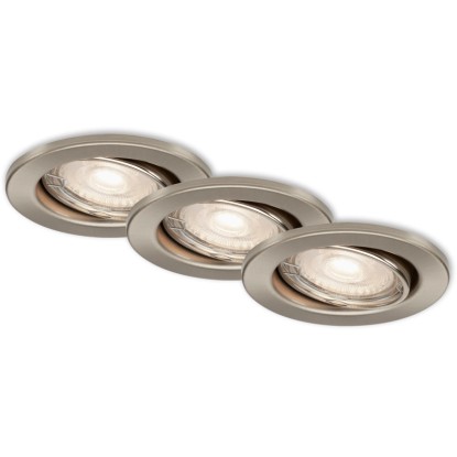 Briloner LED vgradna svetilka 3-delni komplet GU10 mat nikelj Ø 8,6 cm vrtljiva