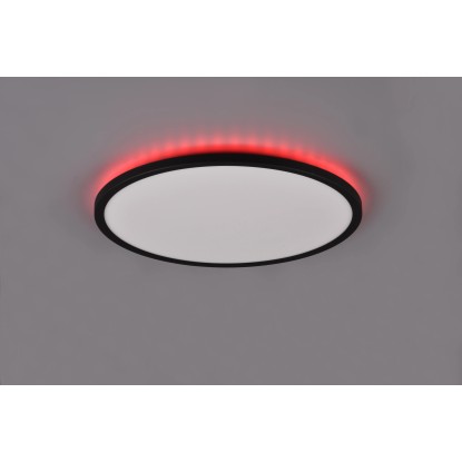 Reality Stropna LED-svetilka Aureo 1-plamenska črna mat Ø 40 cm