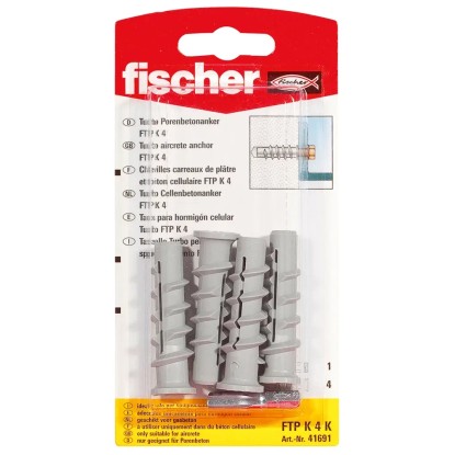 Fischer Turbo zidni vložek za porozen beton FTP K 4 K (4 kosi)