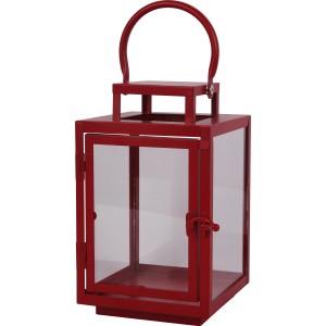 Kovinska laterna Rdeča 22,5 cm