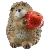 Ježek iz keramike 9 cm rjavo-rdeč