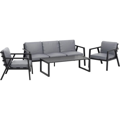 Sedežni in jedilni komplet Tamworth 4-delni aluminij antracitno siva