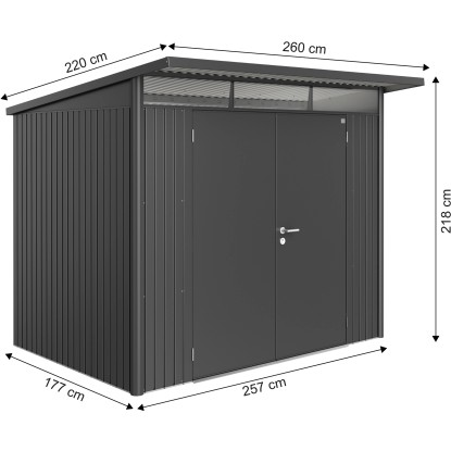 Biohort Lopa za orodje AvantGarde temn. siva kovin. A5 260 x 220 cm dvojna vrata